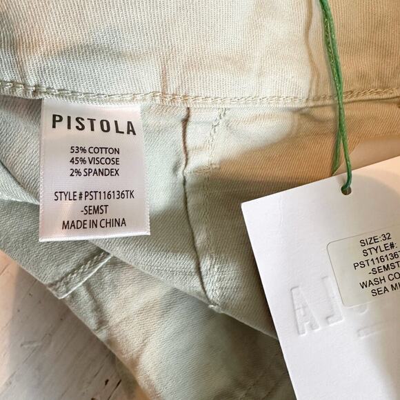 PISTOLA High Rise Tammy Pant Ankle Trouser Sea Mist Green Plus Size 32 - Picture 7 of 12